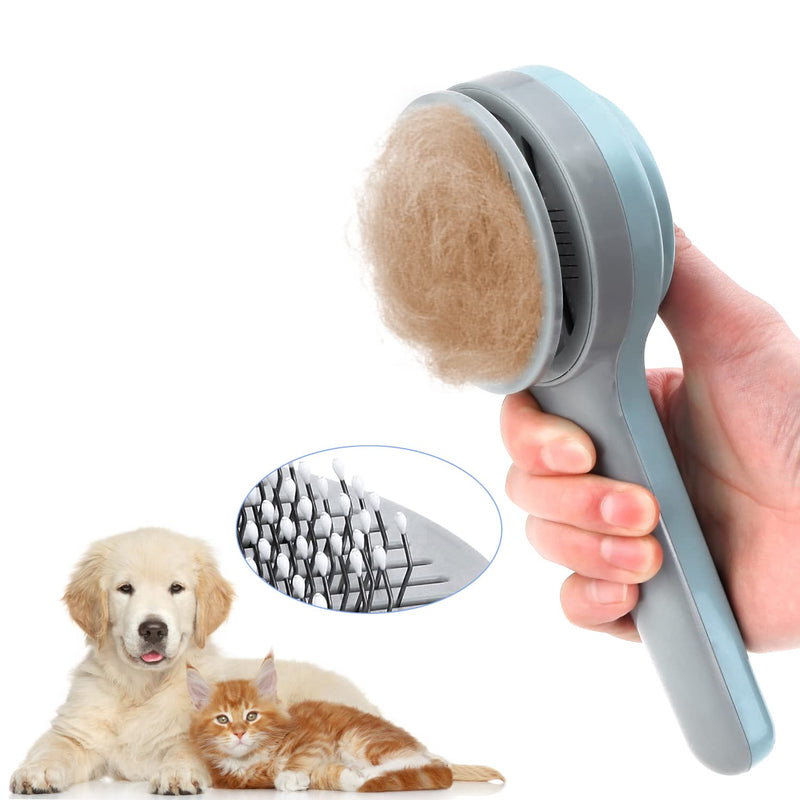 Cat Grooming Brush, Upgraded Self Cleaning Slicker Brushes for Dogs Cats Pet Grooming Brush Tool Gently Removes Loose Undercoat Pets Hair Slicker Brush for Pet Massage Cleaning-Easy to Use - BeesActive Australia