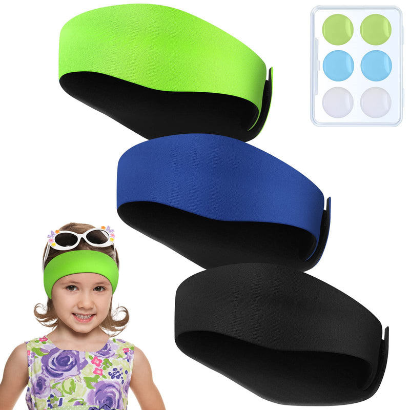 Swimming Headband Soft Silicone Earplugs Set, Including 3 Pcs Secure Swimmers Ear Band 3 Pairs Swimming Earplugs Swim Headbands for Kids Adults Moldable Ear Plugs for Swimming (Elegant Color) Elegant Color - BeesActive Australia