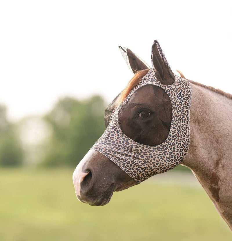 Professional's Choice Comfort Fit Lycra Horse Equine Fly Mask Cheetah Mesh Ears - BeesActive Australia