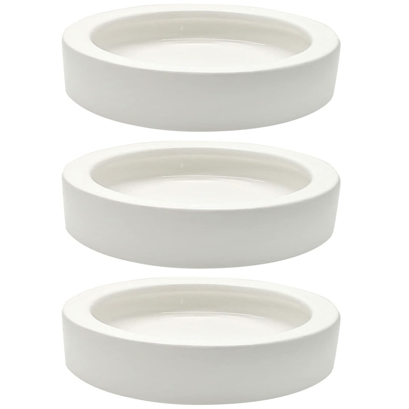 iHomeSet 3 Pcs Reptile Food Bowl with Feeding Tongs, Ceramic Water Feeder Bowl for Lizard Anoles Bearded Dragons Crested Gecko Hermit Crabs Triangular, White, 2.7 inch - BeesActive Australia