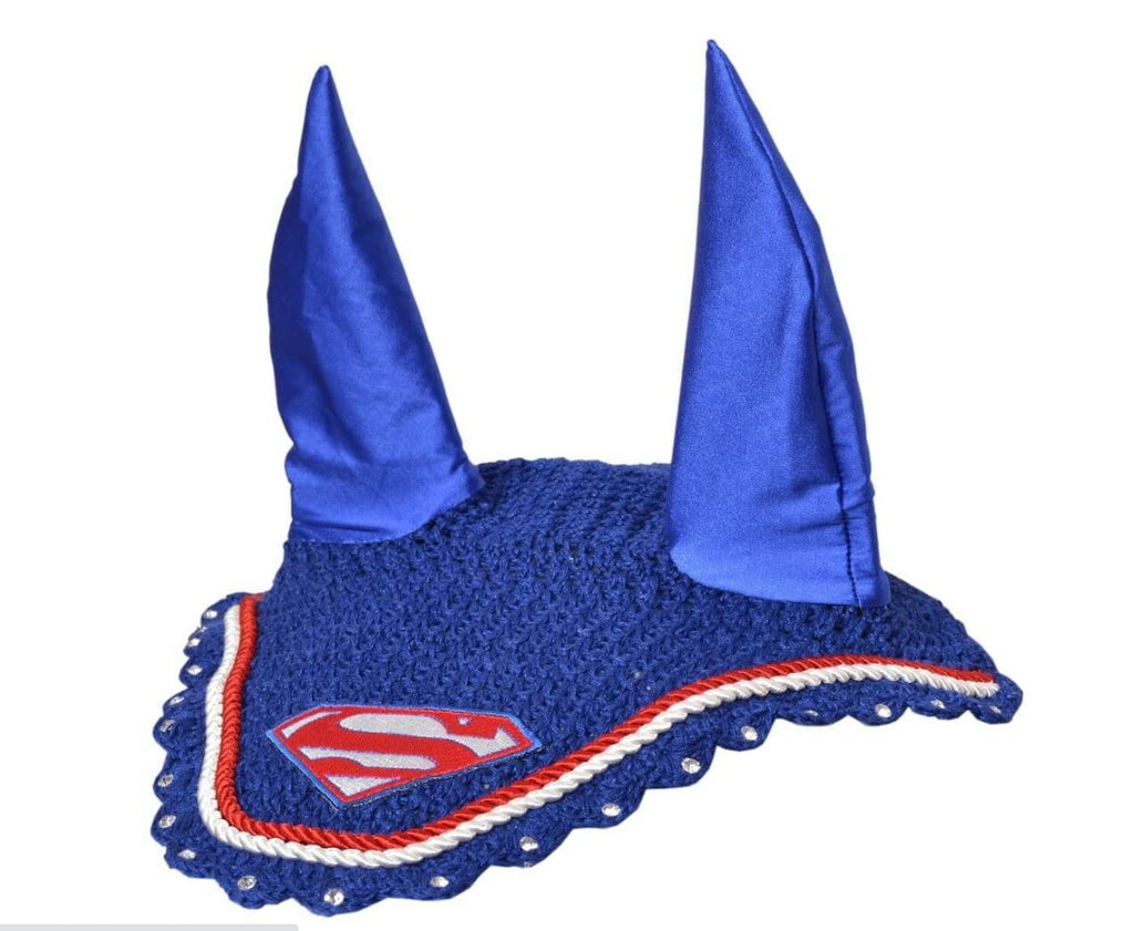 Super Man Horse Fly Bonnet Ear Net Fly Veil Hood Mask Hand Made Crochet Cotton - BeesActive Australia