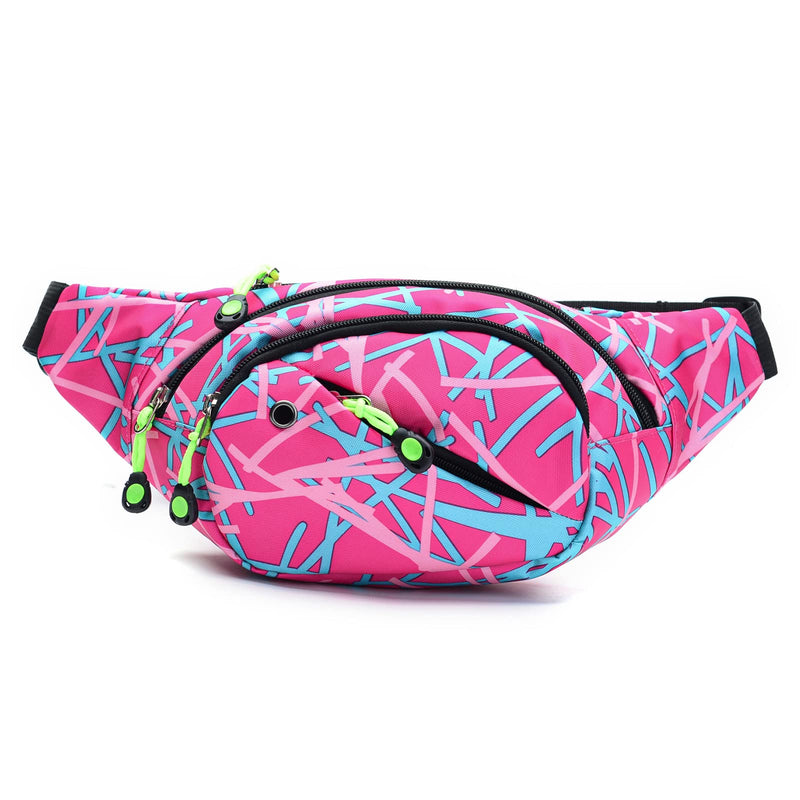 Fanny Pack for Men Women - Long Keeper Multifunction Waist Bag Water Resistant Chest Bag Adjustable Belt Walking Running (Pink) Pink - BeesActive Australia