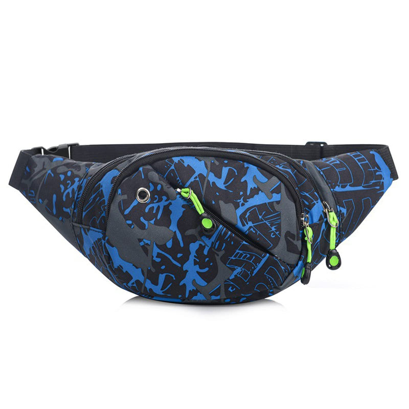 Fanny Pack for Men Women - Long Keeper Multifunction Waist Bag Water Resistant Chest Bag Adjustable Belt Walking Running (Blue) Blue - BeesActive Australia