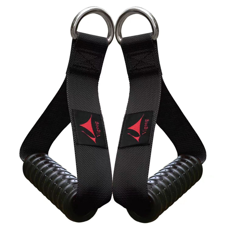 Vigoog Heavy Duty Gym Workout Handles Attachment for Cable Machine,Resistance Band,Pulley System Home Exercise Equipment, Compatible with Bowflex,Total and Smith, Comfortable and Stronger Grip Space black - BeesActive Australia