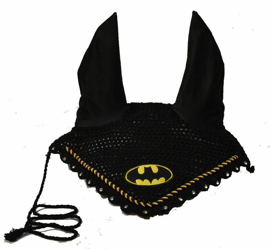 Bat Man Horse Fly Bonnet Ear Net Fly Veil Hood Mask Hand Made Crochet Cotton - BeesActive Australia