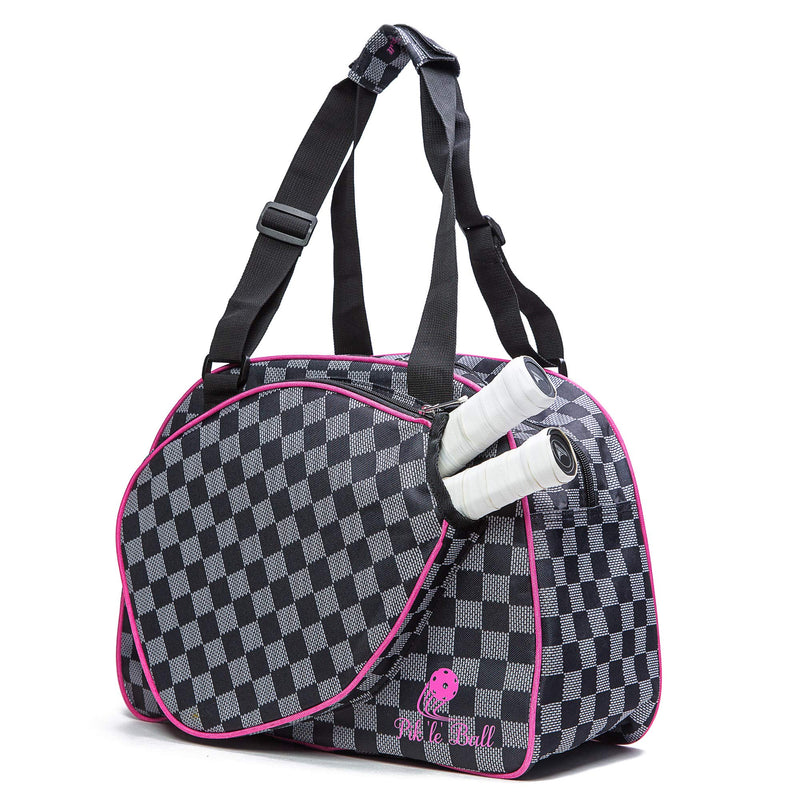 Pik’le’Ball Women’s Premium Pickleball Bag. The Original Pickleball Tote. Water Bottle Holder, Racquet/Paddle Case, Fits More Than 2 Paddles. Athletic Bag, Sling Bag, Pink/Blue Pink Checkers - BeesActive Australia