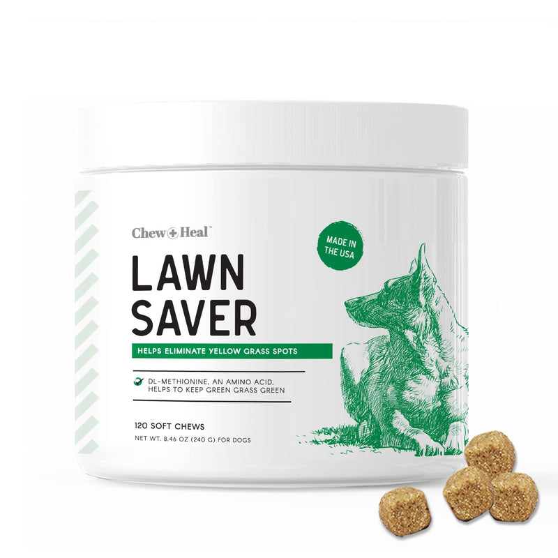 Chew + Heal Dog Lawn Saver, 120 Soft Chews - Reduces Yellow Spots and Burns on Grass from Urine - BeesActive Australia