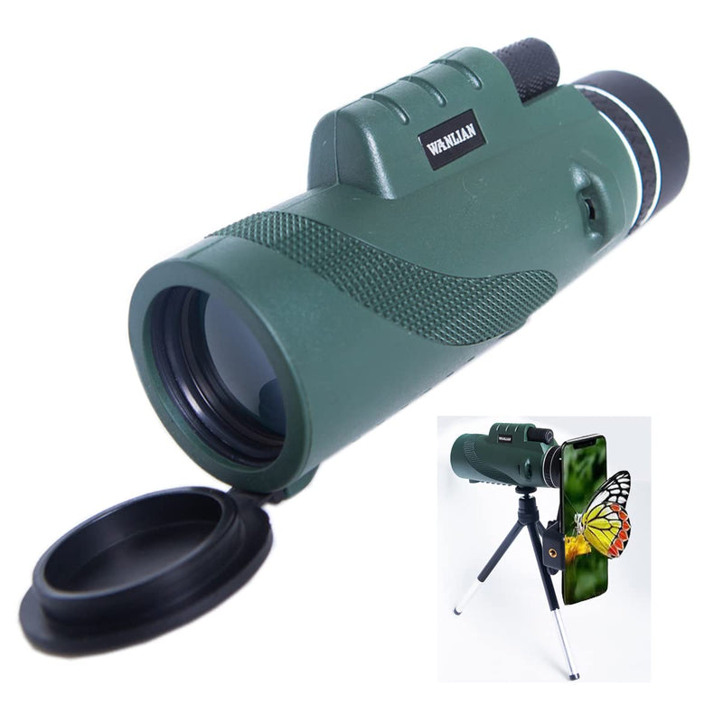 WANLIAN Monocular Telescope - 40x60 High Definition BAK4 Prism Focusing Scope with Phone Adapter, Mini Tripod, with Clear Low Light Vision for Hunting Wildlife Bird Watching Camping Hiking - BeesActive Australia