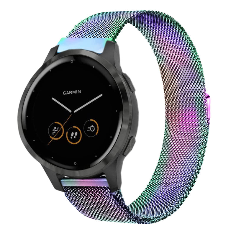 WIGERLON Compatible with Garmin Vivoactive 4 Bands 45mm,22mm Mesh Stainless Steel Metal Strap Compatible for Garmin Venu 2 Colorful - BeesActive Australia