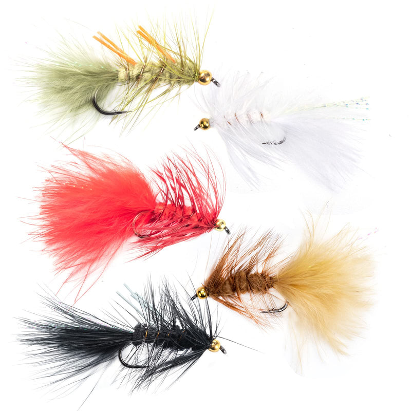 Goture 4pcs/5pcs Fly Fishing Flies Streamers Trout Fly Assortment Hand-Tied Fly Fishing Lure Trout Fishing Flies 5 mixed colors 5pcs-hook size 8# - BeesActive Australia