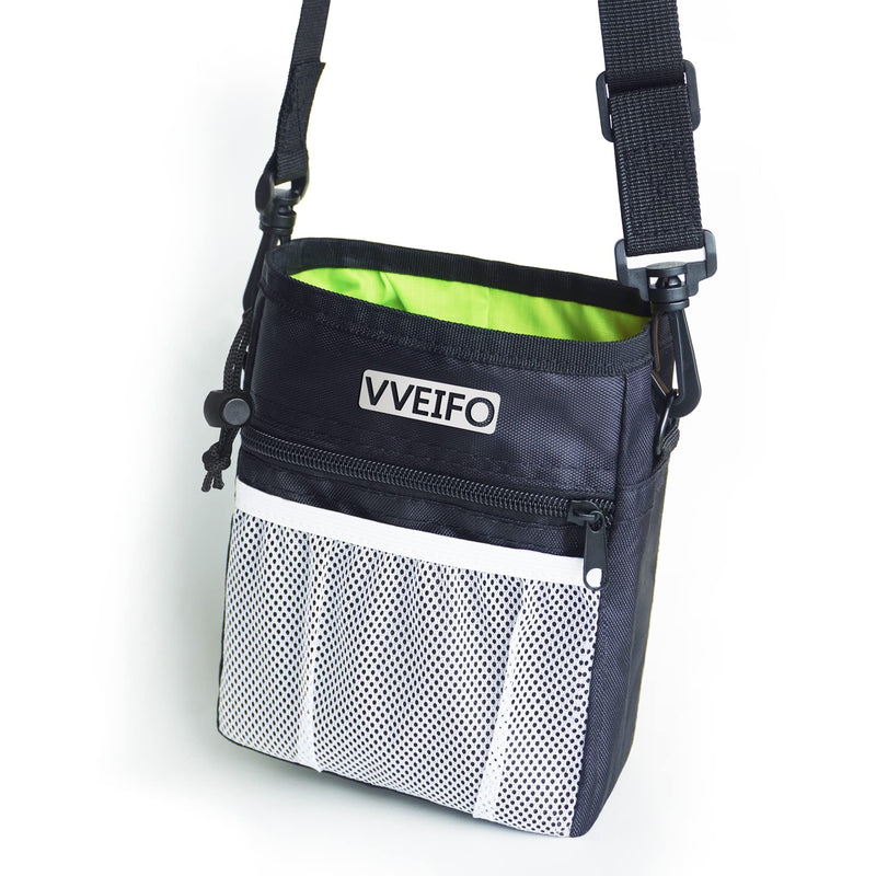 VVEIFO Dog Treat Pouch, Dog Training Pouch Bag with Waist Shoulder Strap, Durable, Convenient Dog Training Accessory, Suitable for Small and Large Dogs, 3 Ways to Wear Black - BeesActive Australia