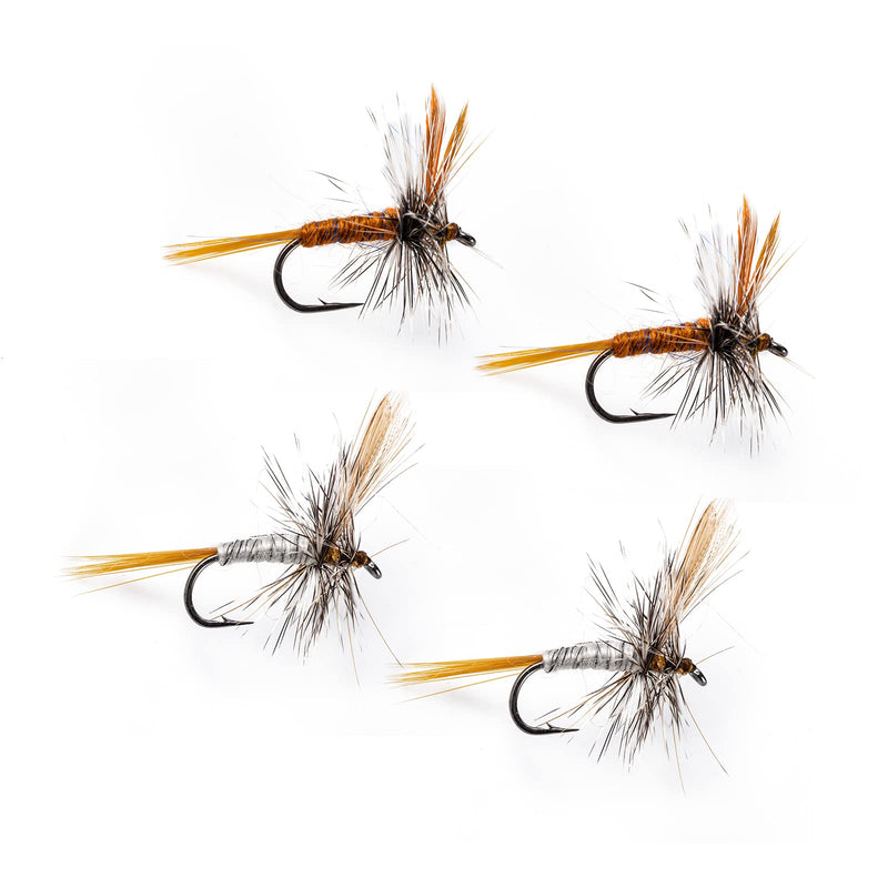 Fly Fishing Adams Dry Flies Assortment,4PCS - Nymph Bait Lure kit with 14#Hooks for Trout Bass - BeesActive Australia