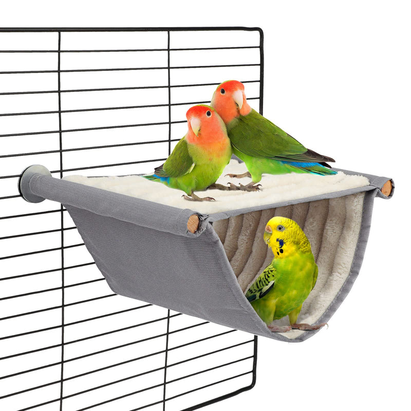 BWOGUE Winter Warm Bird Nest Bed Hanging Hammock Snuggle Hut Parrot House Tent Toy Bird Cage Perch for Parakeet Budgies Cockatiels Lovebird Cockatoo Finch Hamster Chinchilla Guinea Pig Grey - BeesActive Australia