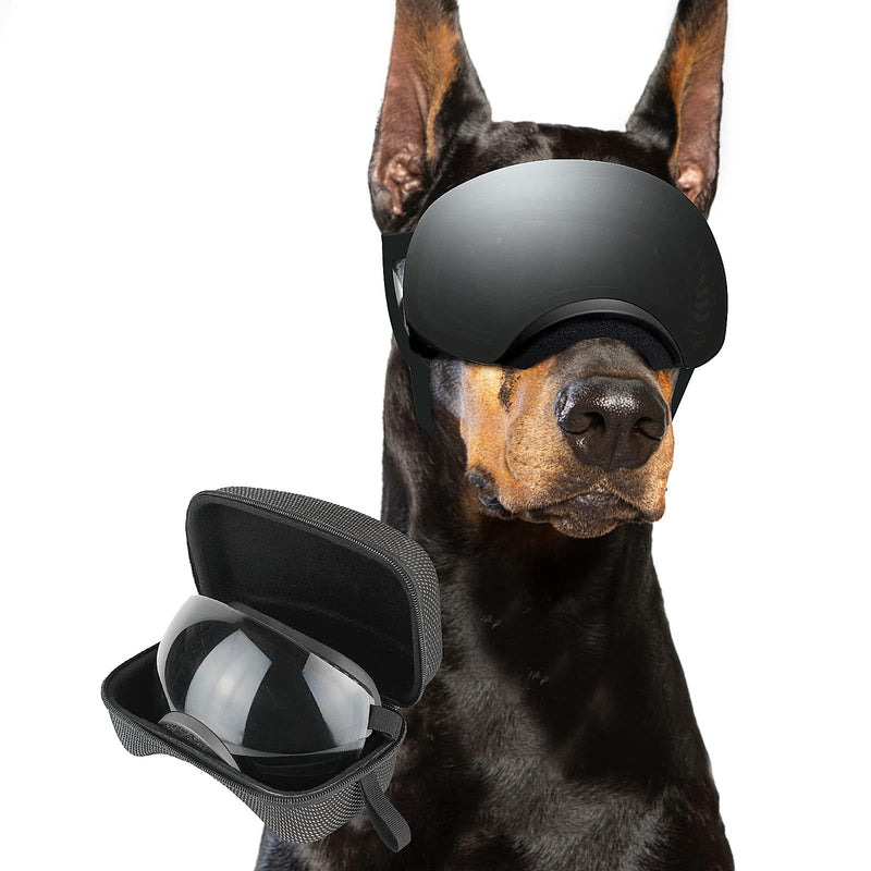 PETLESO Dog Goggles Large Breed, Dog Sunglasses for Medium Large Breed UV Protection Dog Goggles with Detachable Lens Black frame+ black lens - BeesActive Australia