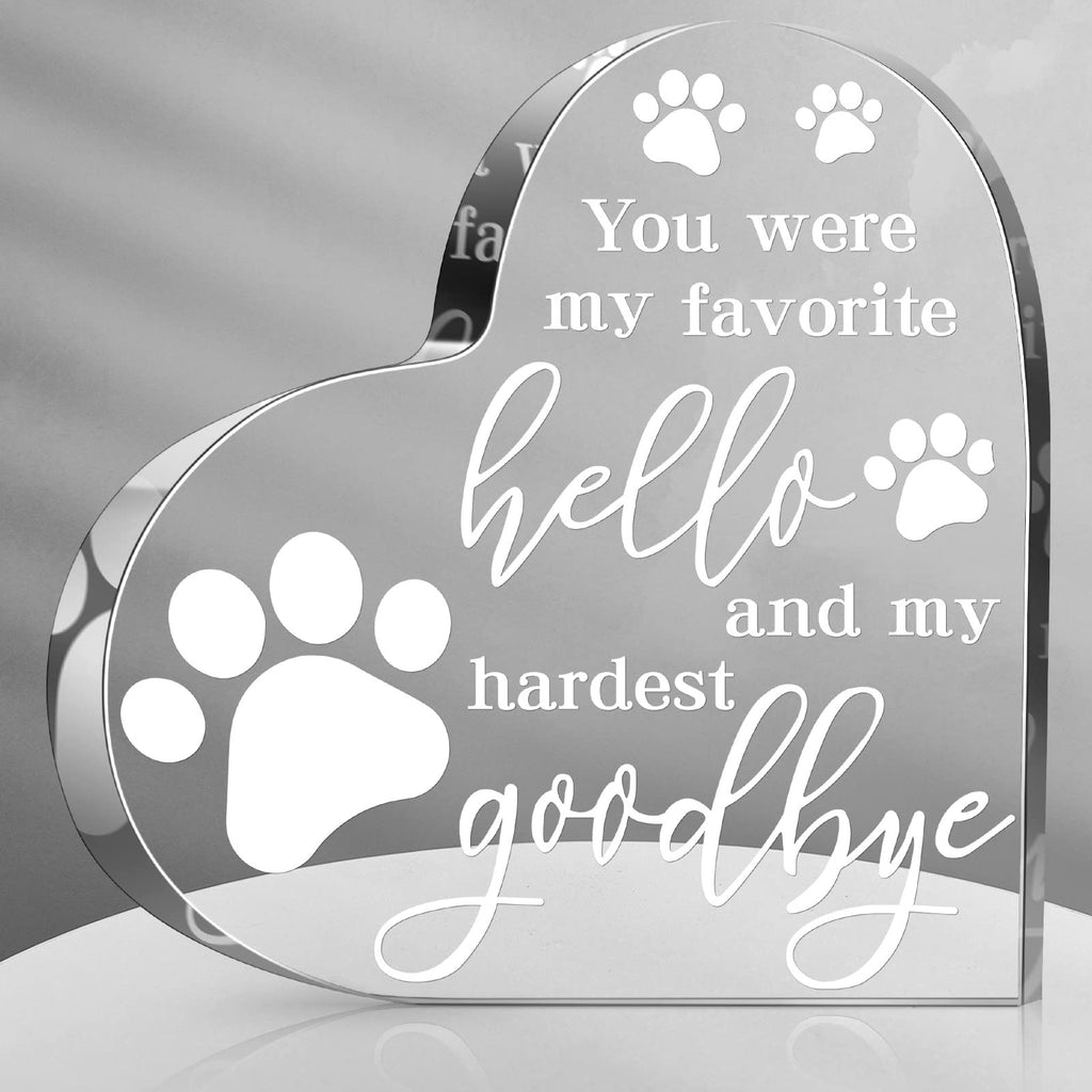 Pet Memorial Gift Sympathy Gift for Loss Bereavement Crystal Acrylic Heart Decor Remembrance Gifts Dog Memorial Gifts Crystal Acrylic Heart Condolence Gifts for Loss of Loved One - BeesActive Australia