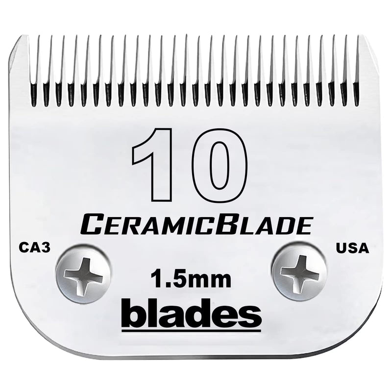 Clipper Blade Dog Grooming Compatible with Andis Clippers Carbon Infused Steel Detachable Ceramic Sharp Edge Also Compatible with Wahl / Oster Dog Clippers #10:1/16"(1.5mm) - BeesActive Australia
