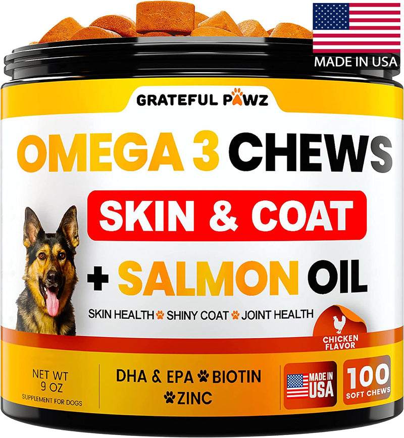 Omega 3 for Dogs - Fish Oil for Dogs Chews - Allergy and Dog Itch Relief - Dog Anti Shedding Supplement - Joint Health Treatment - Dog Skin and Coat Supplement - Salmon Oil - EPA & DHA Fatty Acids - BeesActive Australia