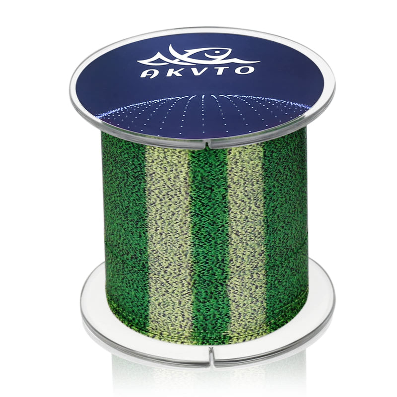 AKvto Speckle Monofilament Fishing Line - Strong Abrasion Resistant Mono Line, Mono Fishing Line 10-35LB, Superior Camouflage Nylon Material Mono Fishing Line 0.26MM/10LB/300YDS Green Fishing Line - BeesActive Australia