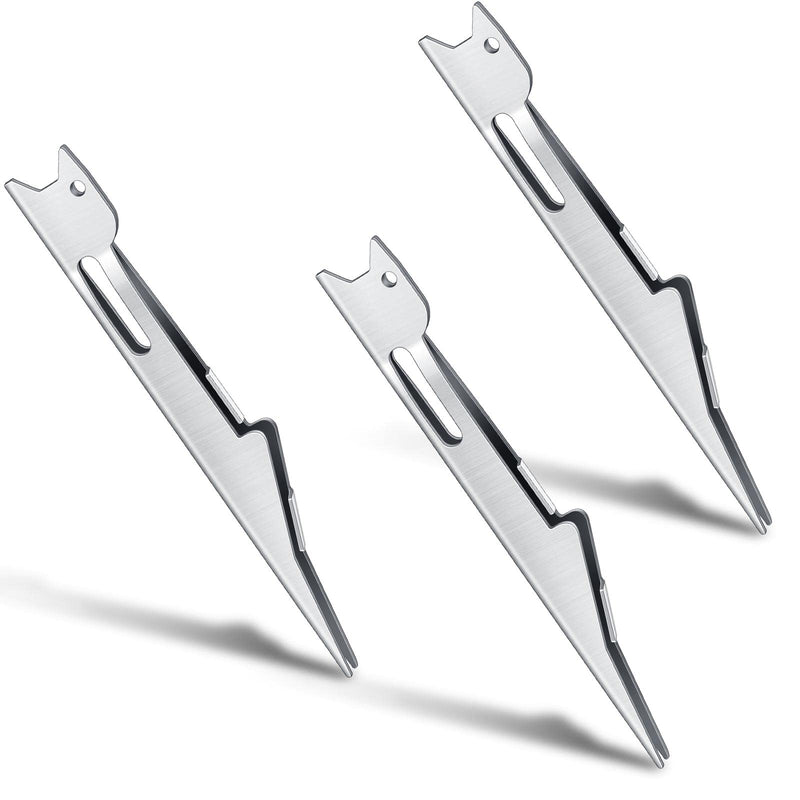 Deekin 3 Pcs Fishing Line Knot Tyer Quick Tie Fishing Knot Tying Tool Fly Fishing Nail Knot Tool Fly Fishing Angler Accessories Fly Tying Equipment for Hooks Lures Lines Men, Silver - BeesActive Australia