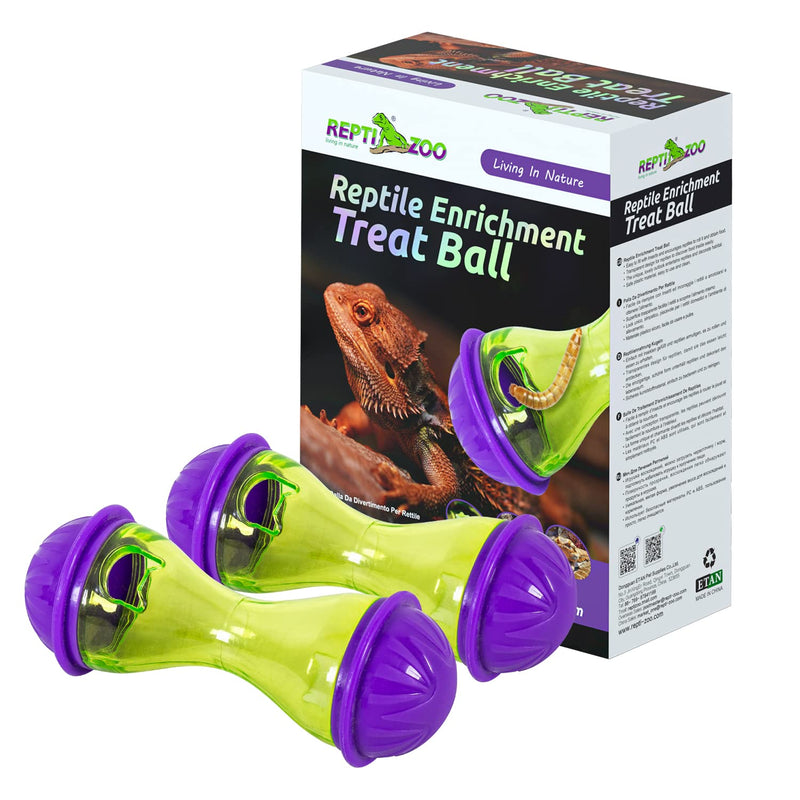 REPTIZOO 2 PCS Reptile Enrichment Toy Ball Bearded Dragon Toys Reptile Tank Decor Reptile Feed Toys for Lizard, Bearded Dragon, Gecko, Small Animals - BeesActive Australia