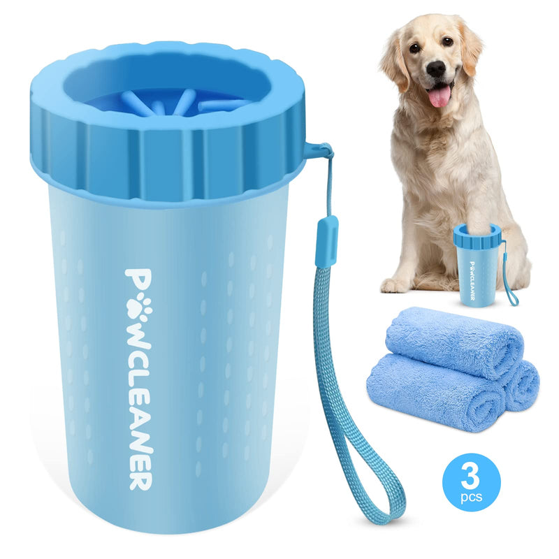 Dog Paw Cleaner, Dog Paw Washer, Paw Buddy Muddy Paw Cleaner, Pet Foot Cleaner for Small Medium Large Breed Dogs/Cats (with 3 absorbent towel) Blue - BeesActive Australia