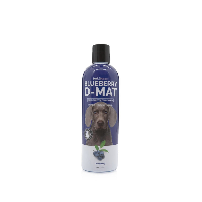Bark2Basics Blueberry D-Mat Dog Conditioner, 16 oz - Natural Ingredients, Multi-Purpose, Static Eliminating, Loosens Tough Mats and Tangles, Aids in deShedding - BeesActive Australia
