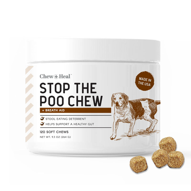 Stop The Poo Chew Coprophagia Treatment for Dogs - 120 Soft Chews Dog Treats for Bad Breath and Deterrent for Dogs Eating Poop - Boosts Gut Health - BeesActive Australia