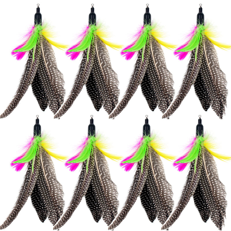 Cat Feather Toy Replacement Cat Toy Wand Teaser Refills, Natural Bird Feather Worm Refills for Indoor Cats AA-8PCS Feathers Refills - BeesActive Australia