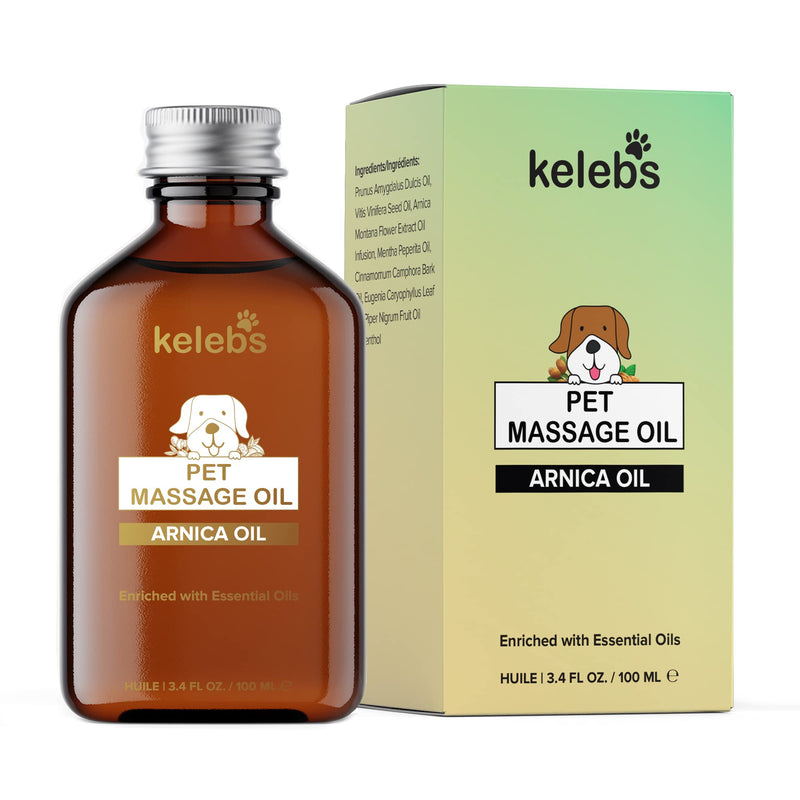 Kelebs Natural Dog Massage Oil Skin Soother Relief, With Arnica & Peppermint Oil, Hips & Joints Muscle Soother Pain Relief, Itchy Skin Soother Relief, Dog Massage Oil Dry Skin Soother, For Body & Paws - BeesActive Australia