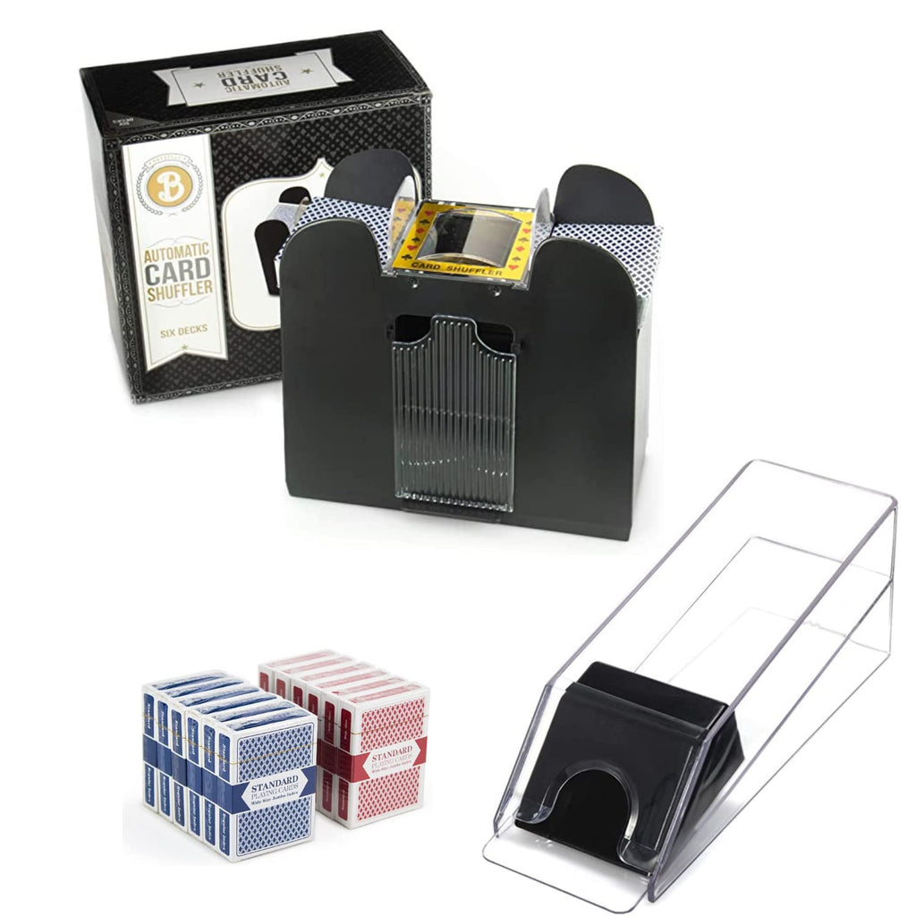 Brybelly 6 Deck Automatic Card Shuffler | Six Deck Blackjack Dealing Shoe | 12 Decks of Playing Cards - Bundle - BeesActive Australia