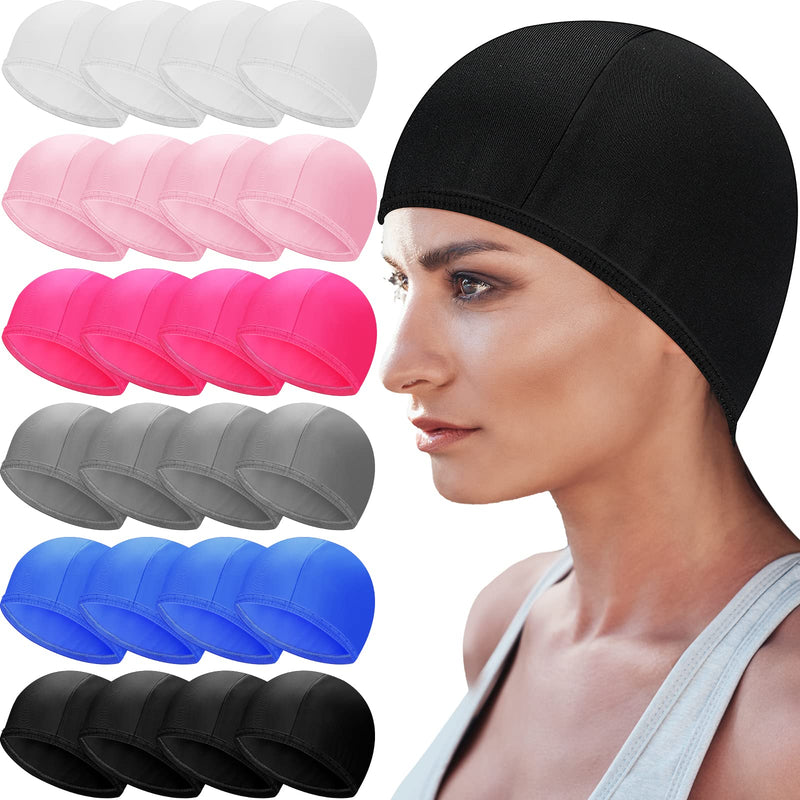 24 Pcs Swimming Cap Fabric Swim Cap Nylon Anti Slip Swimming Hat Breathable High Elasticity Spandex Unisex Swimming Cap for Women Kids Men Adult Long Hair Short Hair Bathing 6 Solid Colors - BeesActive Australia