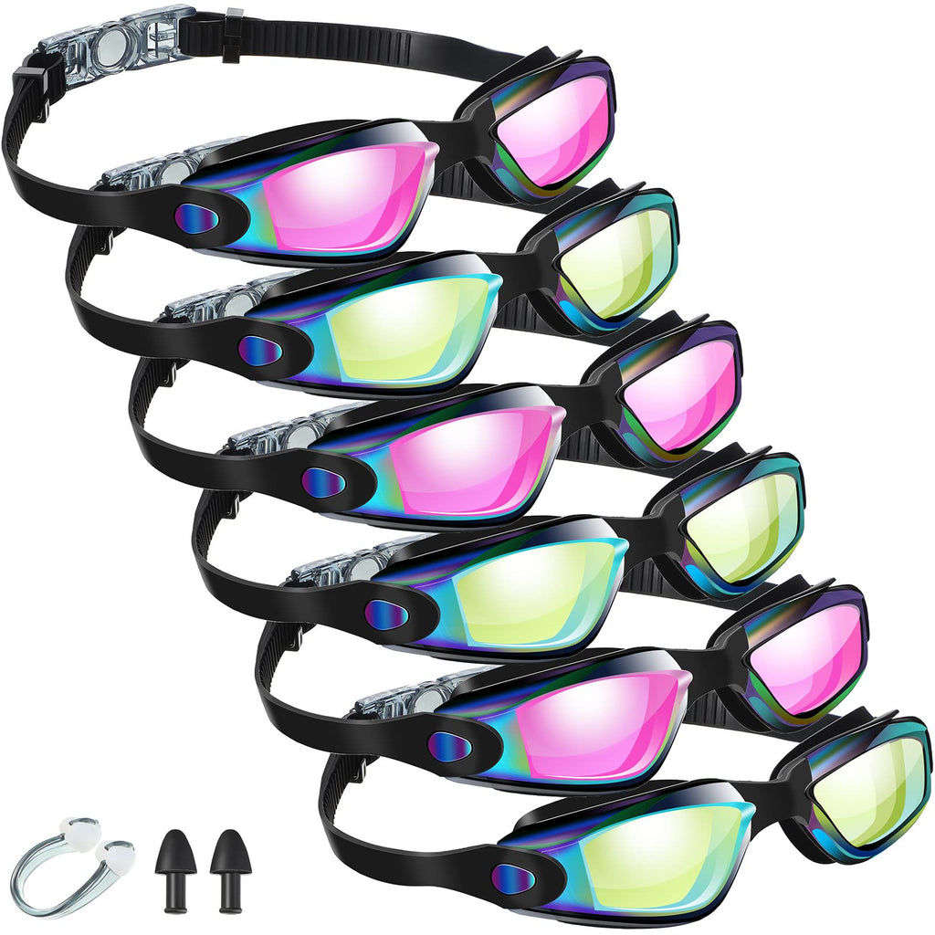 6 Pcs Swim Goggles Swimming Equipment Swimming Goggles Sport Swimming Goggles for Women Men Adult Youth Neon Color - BeesActive Australia