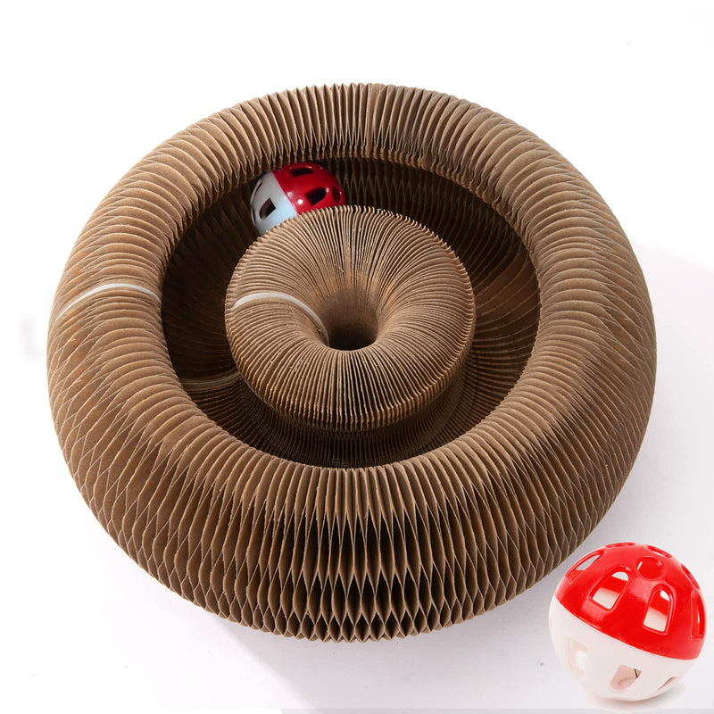 CusieryMax Cat Ball Toy, Deformable Cat Ball Track for Indoor Cats, combinable Magic Organ Cat Scratchboard with Ball, Interactive Mental Physical Training Exercise for Kitten. - BeesActive Australia