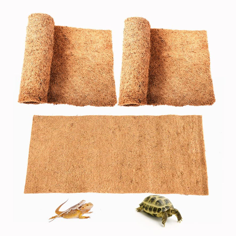 Natural Coconut Fiber Reptile Carpet Tortoise Carpet Mat for Pet Terrarium Liner, Reptile Bedding Supplies for Lizard Chameleon, Tortoise, Bearded Dragon 36"x18" 2pack - BeesActive Australia