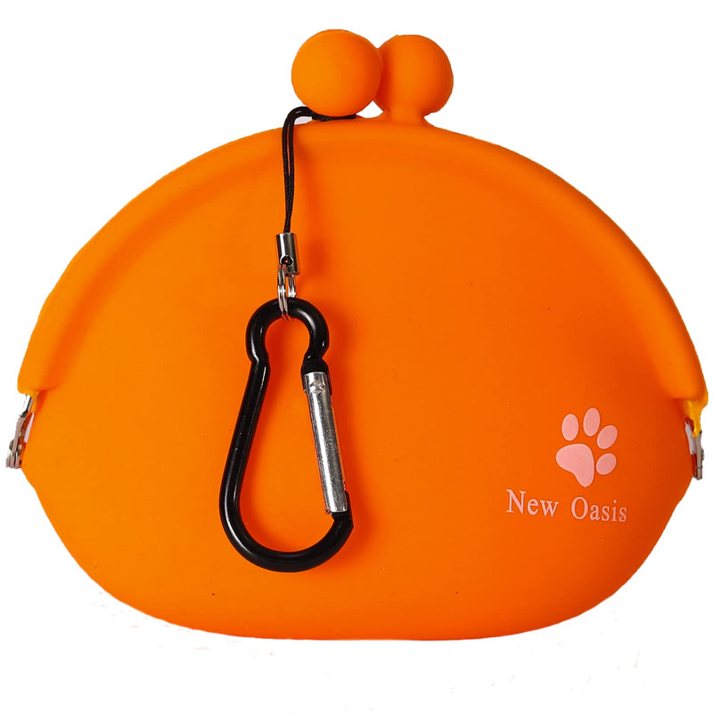 New Oasis Dog Treat Pouch, Big Silicone Dog Treat Pouch Reusable, Dog Training Treat Pouch Coin Purse Key Case Silicone Coin Pouch Dog Pouch Orange - BeesActive Australia