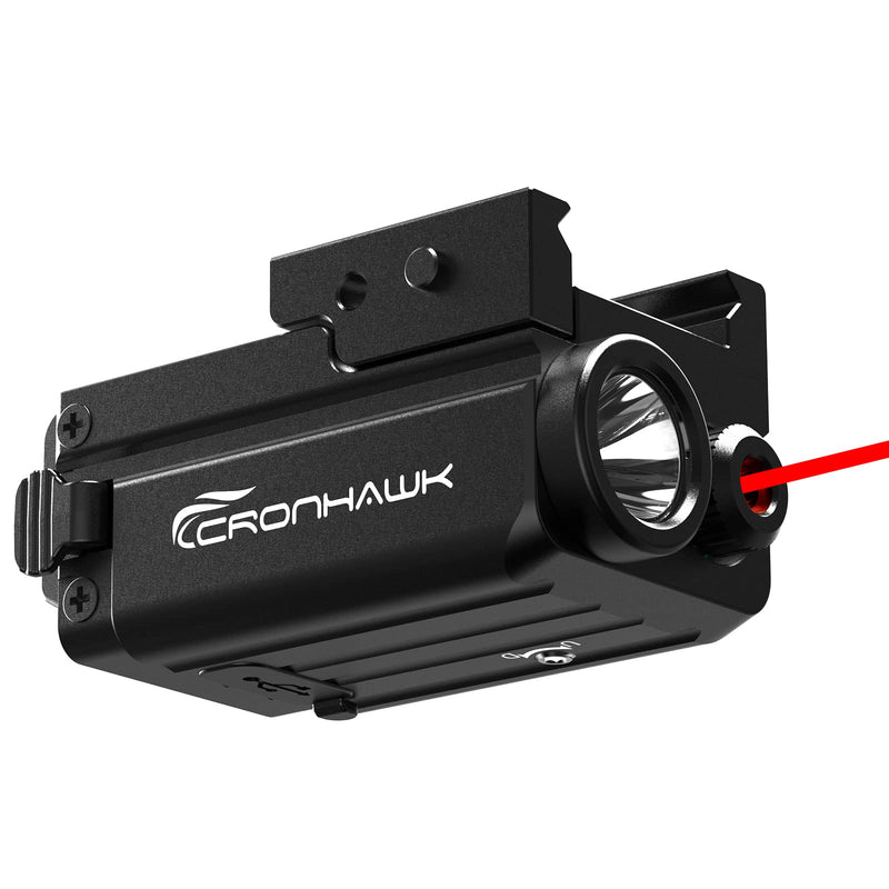 CRONHAWK 420Lumens Gun Light Laser Sight Rail Mounted Weapon Flashlight and Laser Light Combo for Shotgun, Pistol and Handgun with Picatinny Rail and GL Rails - Gun Accessories red - BeesActive Australia