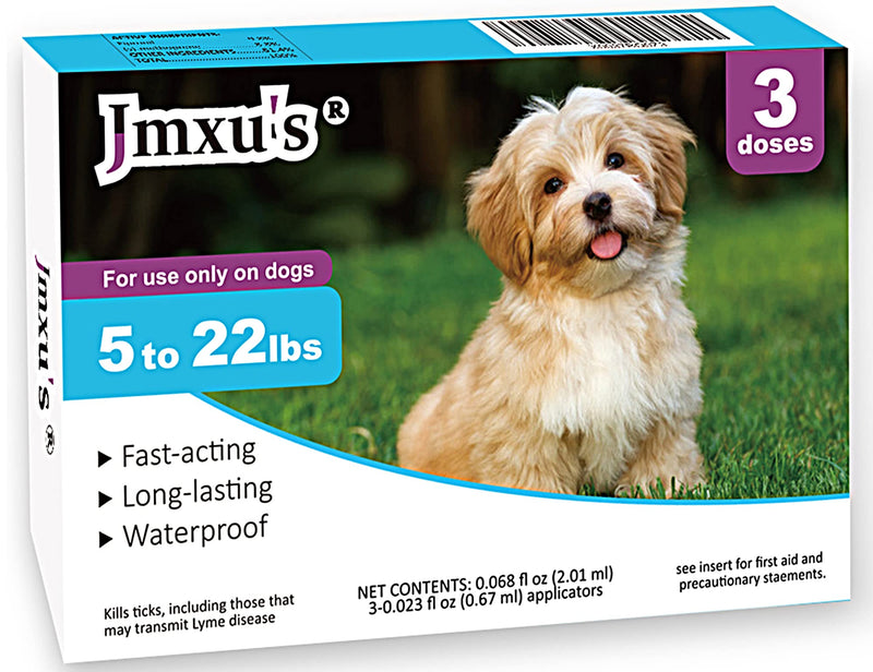 Flea and Tick Prevention for Dogs, Dog Flea & Tick Control with Fipronil, Long-Lasting and Fast-Acting Topical Flea & Tick Treatment Drops for Dogs, 3 Doses 5-22lbs Dogs - BeesActive Australia