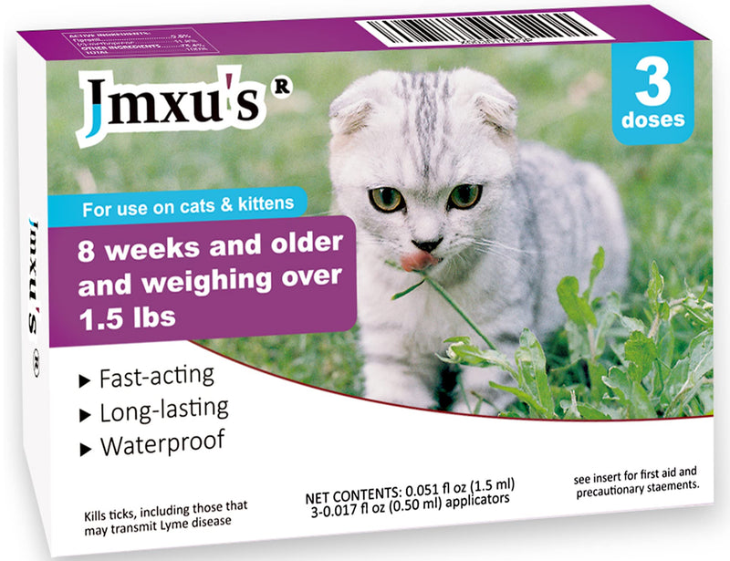 Flea and Tick Prevention for Cats, Cat Flea & Tick Control with Fipronil, Long-Lasting & Fast-Acting Topical Flea & Tick Treatment Drops for Kitten, 3 Doses - BeesActive Australia