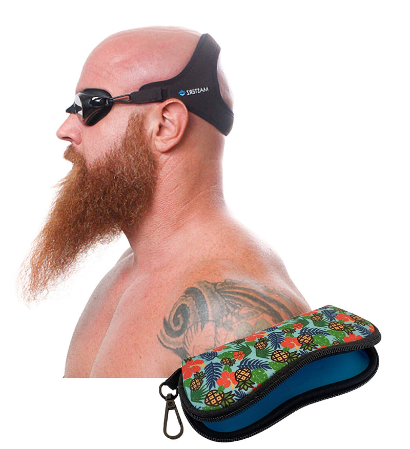 Frogglez Swim Goggles for Masterz for Adults & Case Bundle - Premium Pain-Free Strap | Anti-Fog Mirrored Lenses - BeesActive Australia