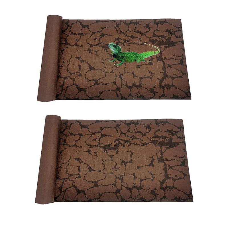 BNOSDM 23.6" x 15.7" Reptile Carpet Mat Bearded Dragon Terrarium Liner Bedding Substrate Cage for Tortoise Lizard Leopard Gecko Snake Chameleon 2PCS - BeesActive Australia