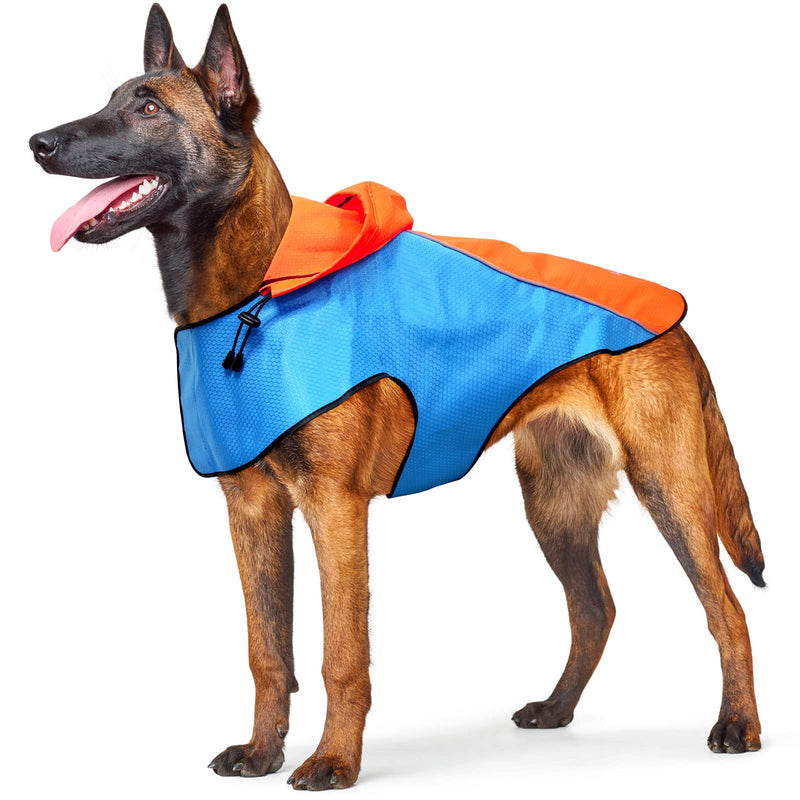 Dog Raincoat Dog Rain Jacket,Coat 100% Waterproof Dog Rain Coats,Jacket,Poncho for Small,Medium,Large Dogs. Reflective Orange Safety Hunting Dog Vest Multi Purpose Raincoats. Keep Dog Dry and Safety. Orange-Blue X-Large - BeesActive Australia