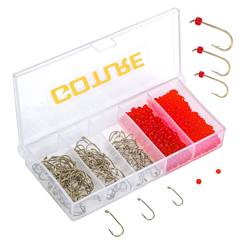 Goture 120PCS Fly Barb Fishing Hooks with Magnetic Components Box – High Carbon Steel Fly Tying Fishing Hooks Kit … 400pcs glass beads & 120pcs dry hooks with box - BeesActive Australia