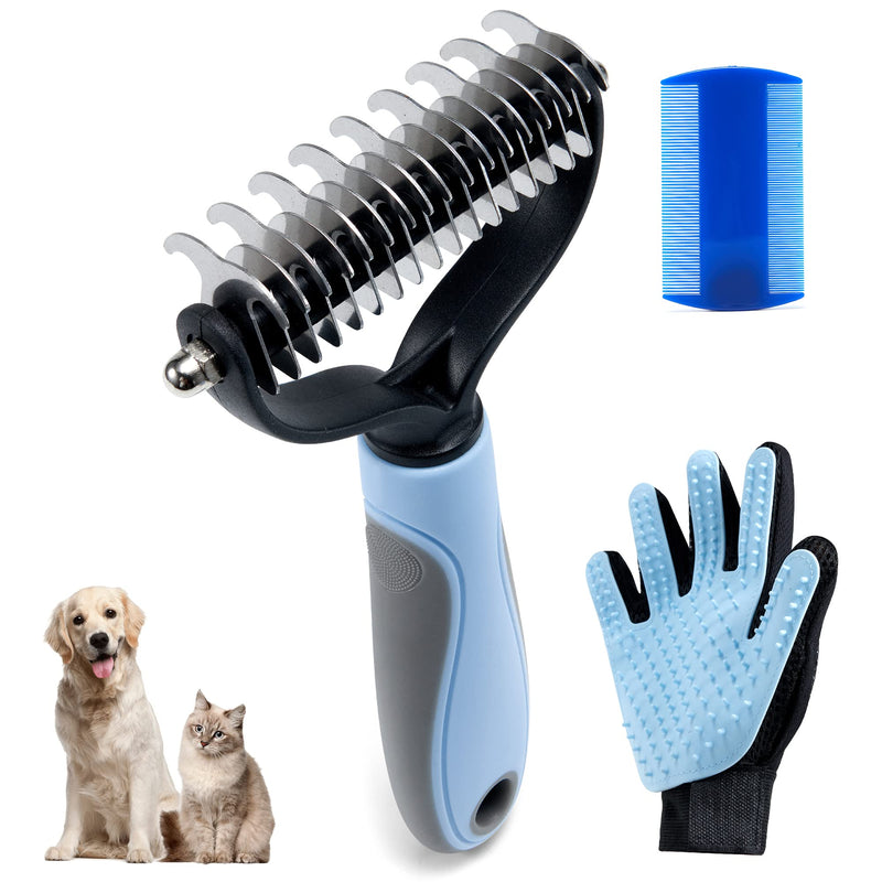 WOBEVB Pet Grooming Brush - Deshedding Brush, Double Sided Shedding and Dematting Undercoat Rake Comb for Dogs and Cats, Deshedding Tool for Grooming - BeesActive Australia