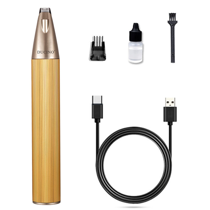 Dog Paw Clippers with LED, USB Rechargeable Professional Dog Grooming Kit, Low Noise Dog Paw Trimmer for Small Dogs and Cats Hair Around Face, Paws, Eyes, Ears, Rump (Gold) Gold - BeesActive Australia