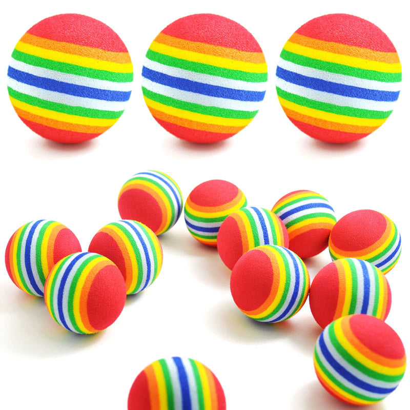 15pcs 35mm Soft Pet Cat Toy Sponge Balls Interactive EVA Foam Colorful Rainbow Toys Balls for Small Dog Puppy Kitty Indoor Outdoor Play Activity Chase Training - BeesActive Australia