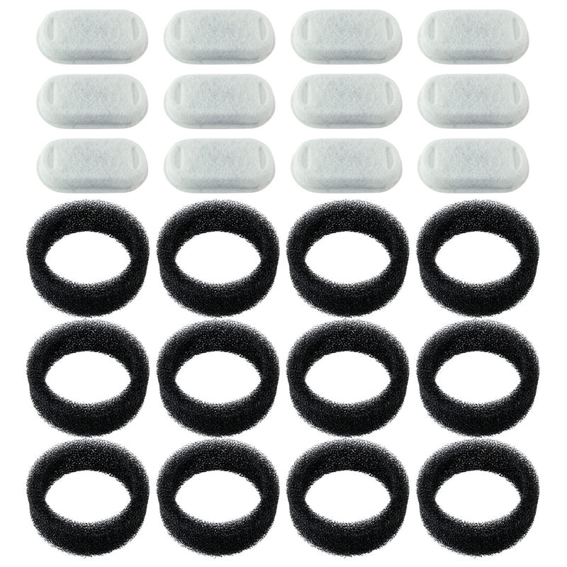 PET STANDARD Replacement Water Filter & 12 Pack Replacement Pre-Filter Sponges Compatible with PETLIBRO® Stainless Steel Pet Water Fountain Model #PLWF003, 67oz/2L, Cat Water Fountain Pack of 12 - BeesActive Australia