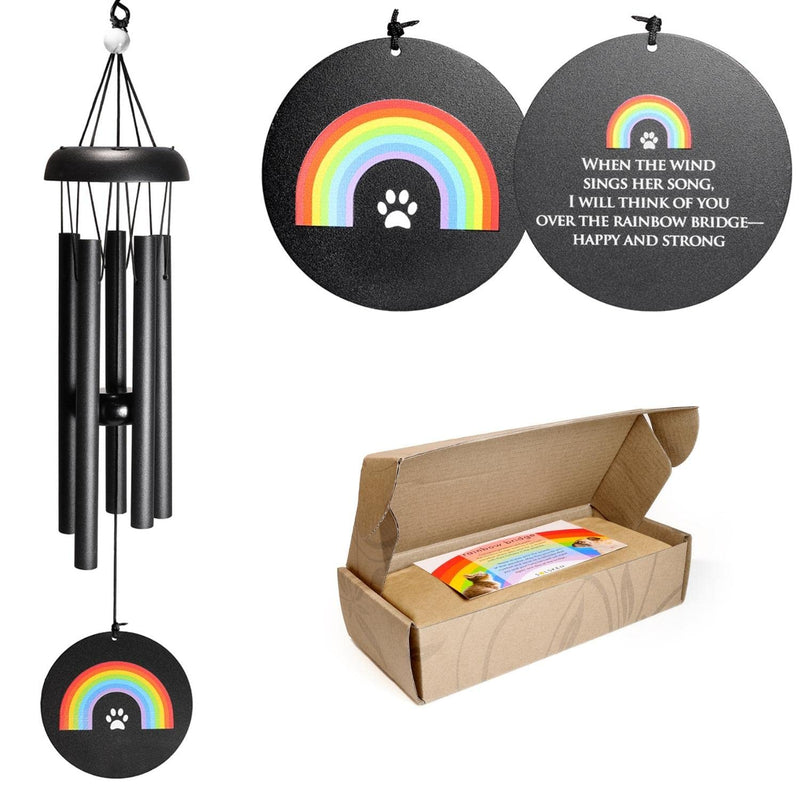 Solsken Home Dog Memorial Wind Chime, Pet Memorial Windchime, Dog Memorial Gifts - Black 22” - BeesActive Australia