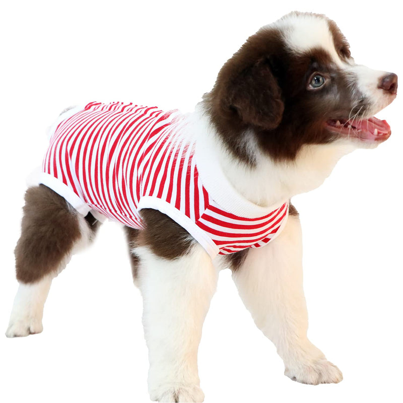 ZIMAOSHAN Recovery Suit for Dogs After Surgery,E-Collar & Cone Alternative，Prevent Licking Dog Bodysuit，Anti-Biting Lick Wound,Surgical Onesies for Female Male,Shedding Suit for Dogs XX-Large Red stripe-short - BeesActive Australia