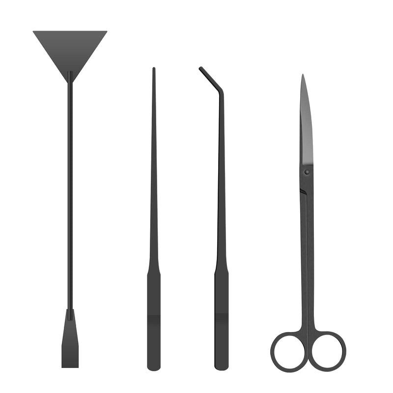 Simple Deluxe Aquarium Aquascape Tools Kit, 4 in 1 Anti-Rust Aquatic Plant Aquascaping Tool Stainless Steel Tweezers Scissors Spatula Set for Aquarium Tank Clean, Fish Tank, Bonsai, Algae Scrapers 4 in 1 Kit - BeesActive Australia