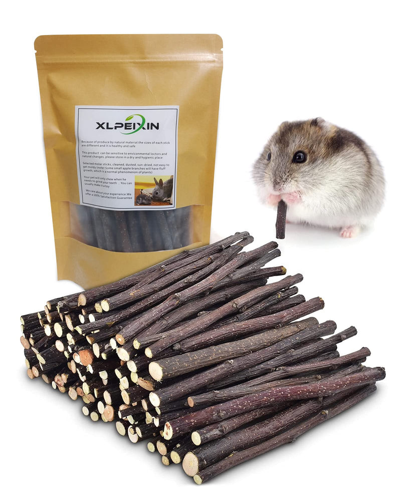 XLpeixin 200g Apple Sticks Small Animals Chew Toys,Small Animals Molar Wood Treats Toys for Rabbits Chinchillas Guinea Pig Hamster Gerbil Bunny，Uniform Thickness and Size thin200g - BeesActive Australia